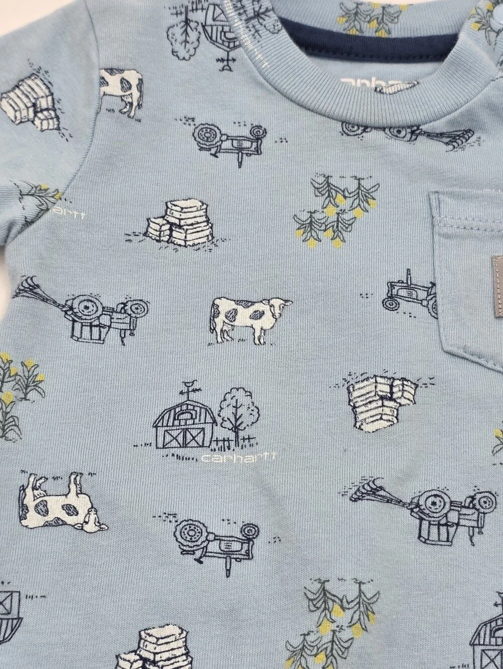 Carhartt baby boy farm print bodysuit size 9 months
